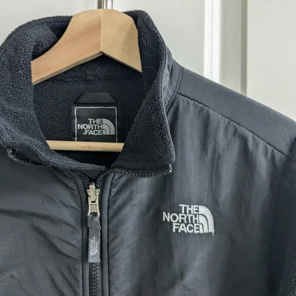 North Face Fleece Jacket Girls XL Black Polartec Denali Full Zip Sweater Coat